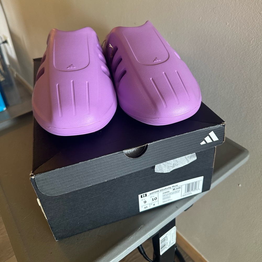Adidas Purple Slip-On Shoes size 43
Style: ADIFOM IIINFINITY MULES